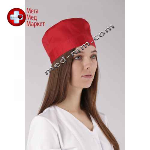 Медицинская шапочка красная №2